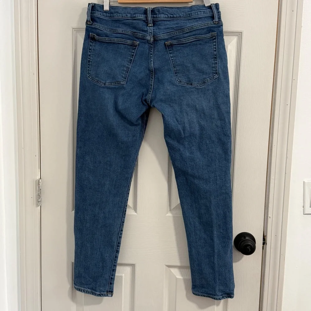 GAP Slim Taper Jeans Mens 32x28 Blue Medium Wash Denim‎ Casual Stretch Everyday